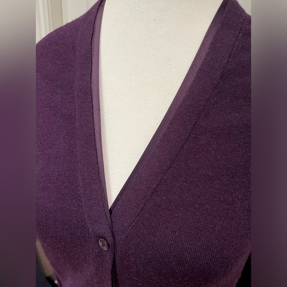 Plum Button down Cardigan, Size Medium - Picture 2 of 8